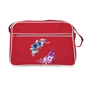 2 Blumensträuße - Retro Tasche - Rot/Weiß - Vorne