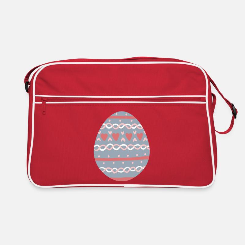 Pastel Hearts Egg Pattern Retro Tasche