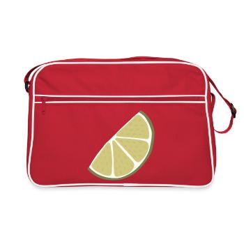 Lime Slice Citron Vert Minimaliste - Sac Retro - rouge/blanc - Devant