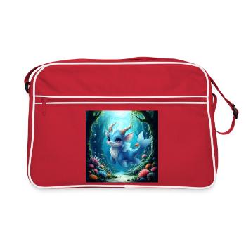 Water Blue Dragon - Retro Bag - red/white - Front