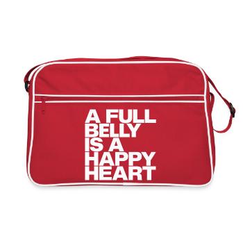 Full belly, happy heart - Retro Bag - red/white - Front