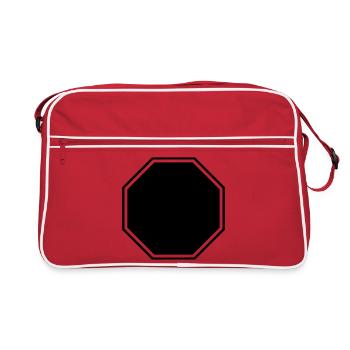 Stopp Form – Achtung Rahmen zum Gestalten! - Retro Tasche - Rot/Weiß - Vorne