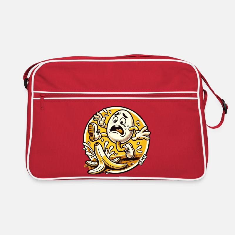 Comic egg slips on banana peel Retro Bag