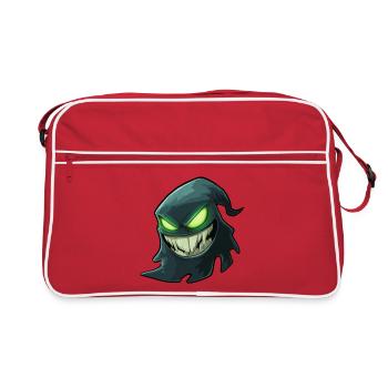 Ghost, Halloween Ghost, Scary Ghost - Retro Bag - red/white - Front