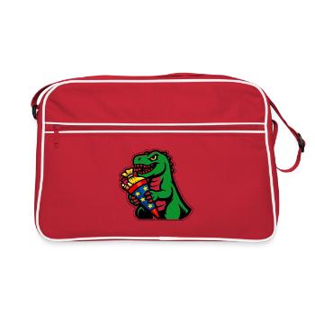 Dino School Cone School Bag Dinosaur School Enrollment - Retro Bag - red/white - Front