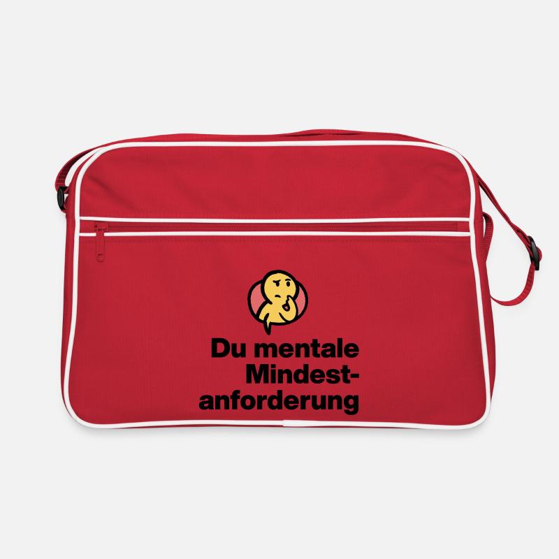 DU MENTALE MINDSTFORDERUNG. SARKASMUS GESCHENK  Retro Tasche