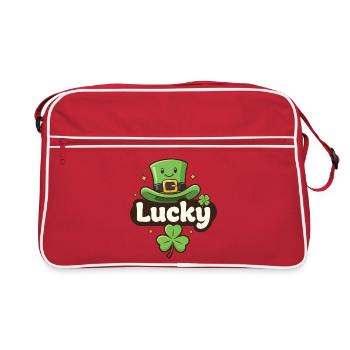 Dessin animé du Chapeau du lutin chanceux - Sac Retro - rouge/blanc - Devant