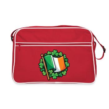 Irische Flagge Clover Pride - Retro Tasche - Rot/Weiß - Vorne