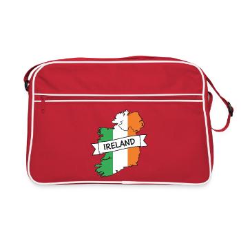 Ireland Map Tricolor Ribbon - Retro Bag - red/white - Front