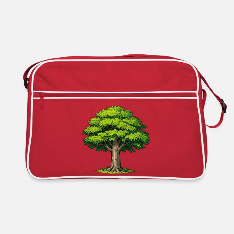 Baum mit üppigem Laub Retro Tasche