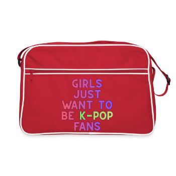 Girls Just Want To Be K-Pop Fans - Retro Bag - red/white - Front