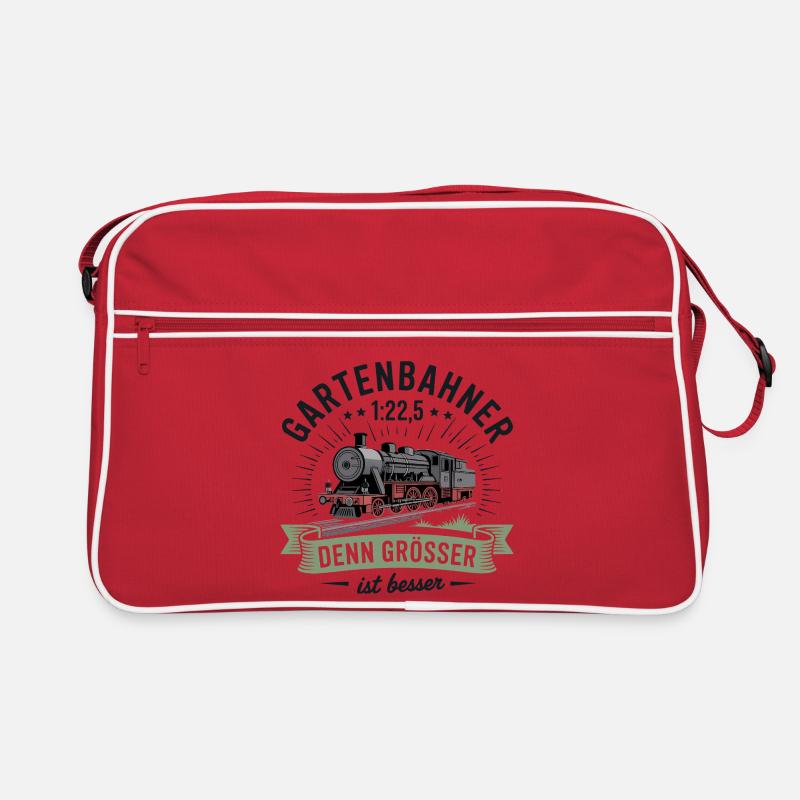 Gartenbahn Eisenbahn Garten Spur G Modelleisenbahn - Retro Tasche - Rot/Weiß