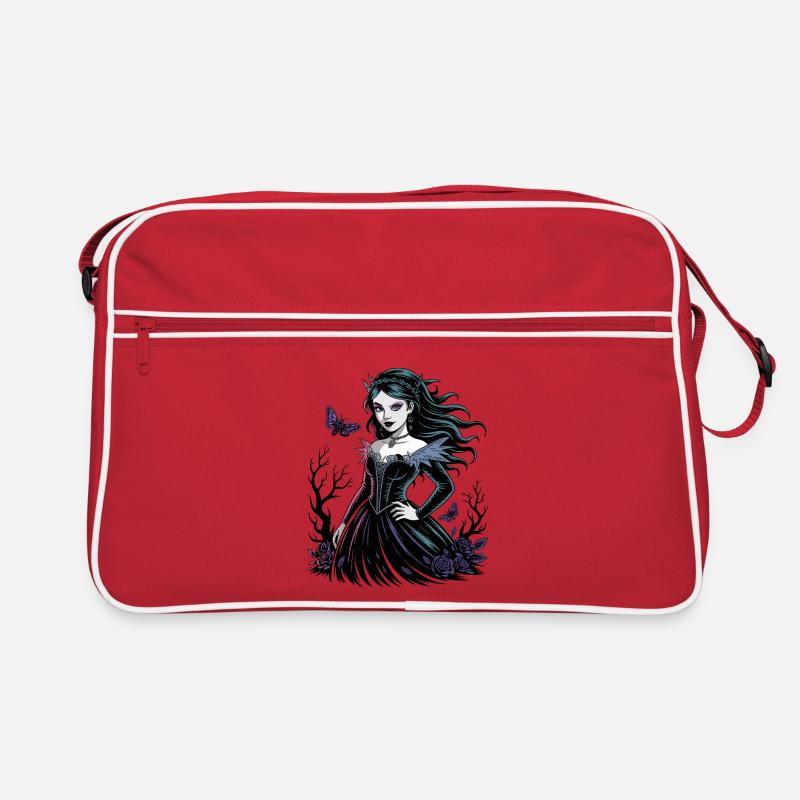 Dunkle Blüten Gothic Dame Retro Tasche