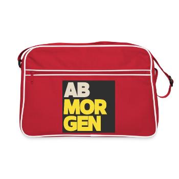 Ab Morgen Blockbuchstaben Gelb Beige - Retro Tasche - Rot/Weiß - Vorne