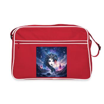 Star Queen with Swan and Crystals - Retro Bag - red/white - Front