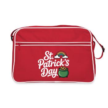 Pot porte-bonheur d’or et d’arc-en-ciel - Fe de la Saint-Patrick - Sac Retro - rouge/blanc - Devant