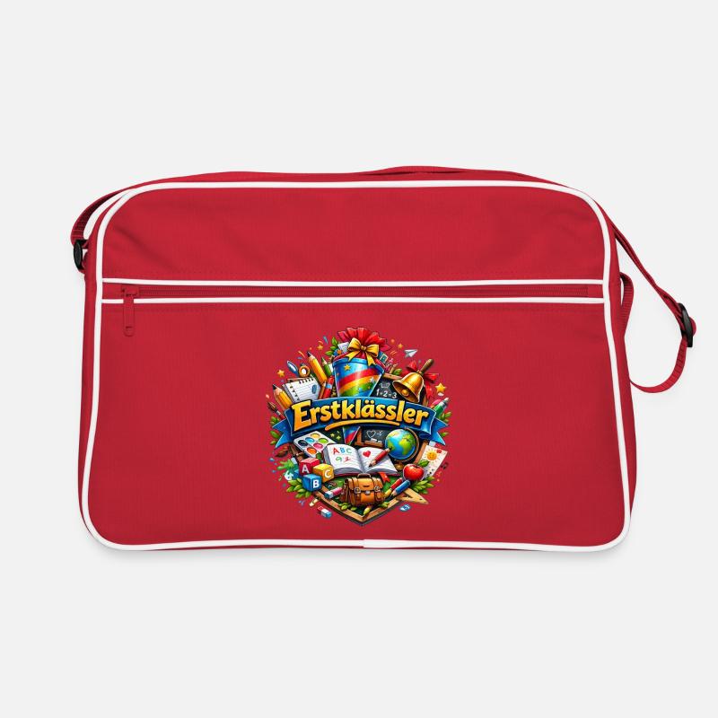 First Grade Learning World Logo Retro Bag
