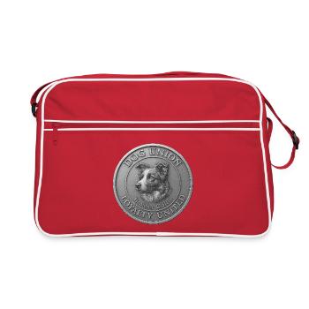 Border Collie – Loyalty United – Dog Union - Retro Tasche - Rot/Weiß - Vorne