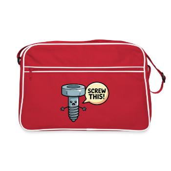 Screw This Funny Screw Pun Design - Retro Bag - red/white - Front