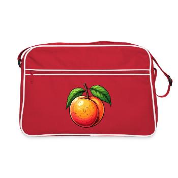 Pfirsich - Retro Tasche - Rot/Weiß - Vorne