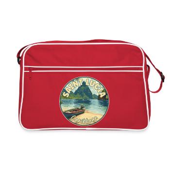 Découvrez le Paradis tropical caribéen de Sainte-Lucie - Sac Retro - rouge/blanc - Devant