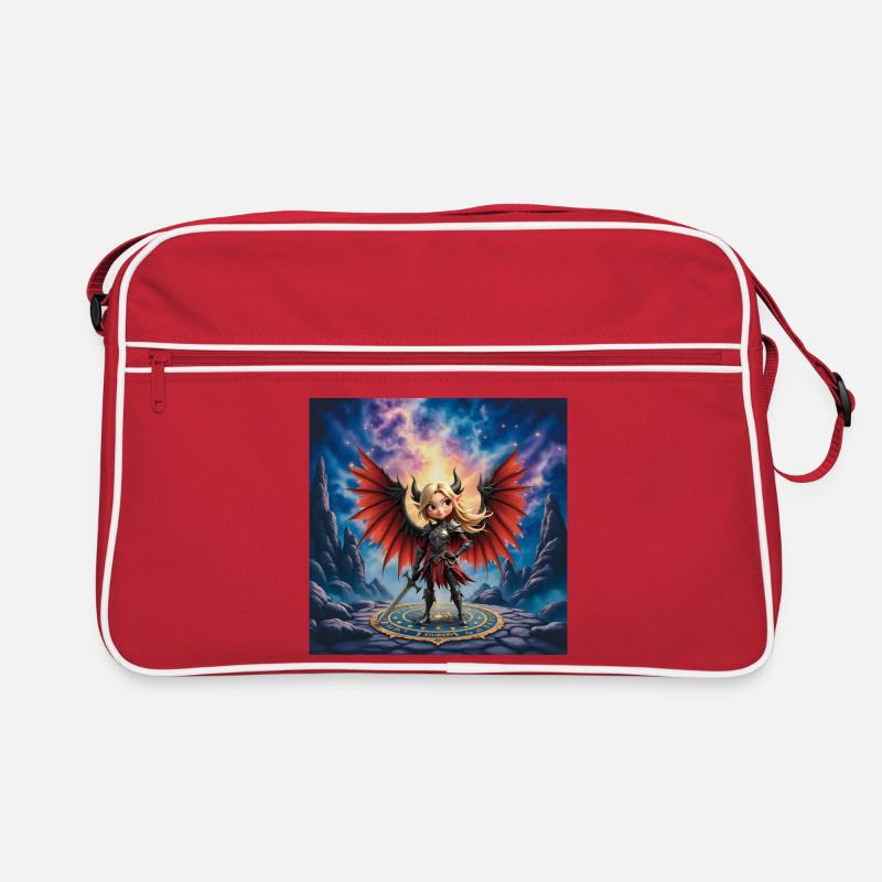Red Winged Warrior in Runes Retro Bag