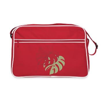 Illustration d’illustration de feuilles de Monstera - Sac Retro - rouge/blanc - Devant