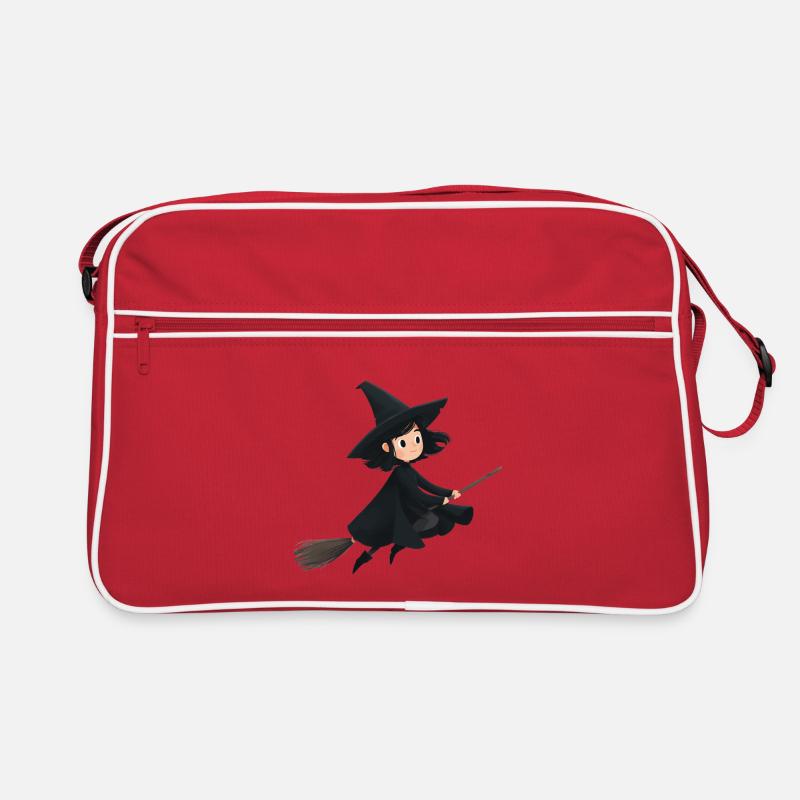 Flying witch on her broom Retro Bag