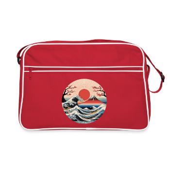 Fuji Wave in the Red Sun - Retro Bag - red/white - Front