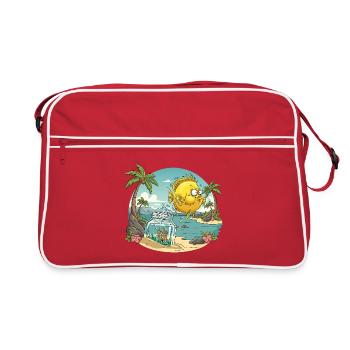Poisson fleur tiaré palmier cartoon - Sac Retro - rouge/blanc - Devant
