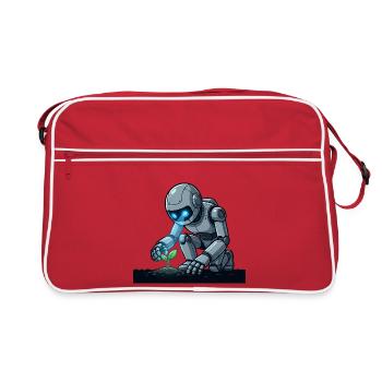 5 Le Robot Botaniste - Sac Retro - rouge/blanc - Devant