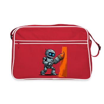 6 Le Robot Créatif Peintre - Sac Retro - rouge/blanc - Devant
