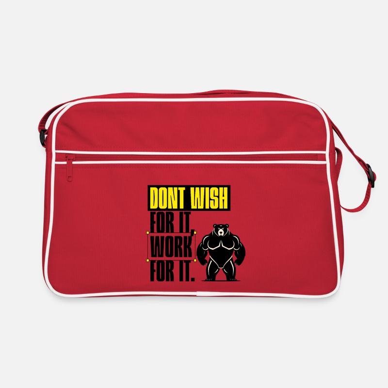 Don't Wish For It – Work For It Motivation Retro Bag