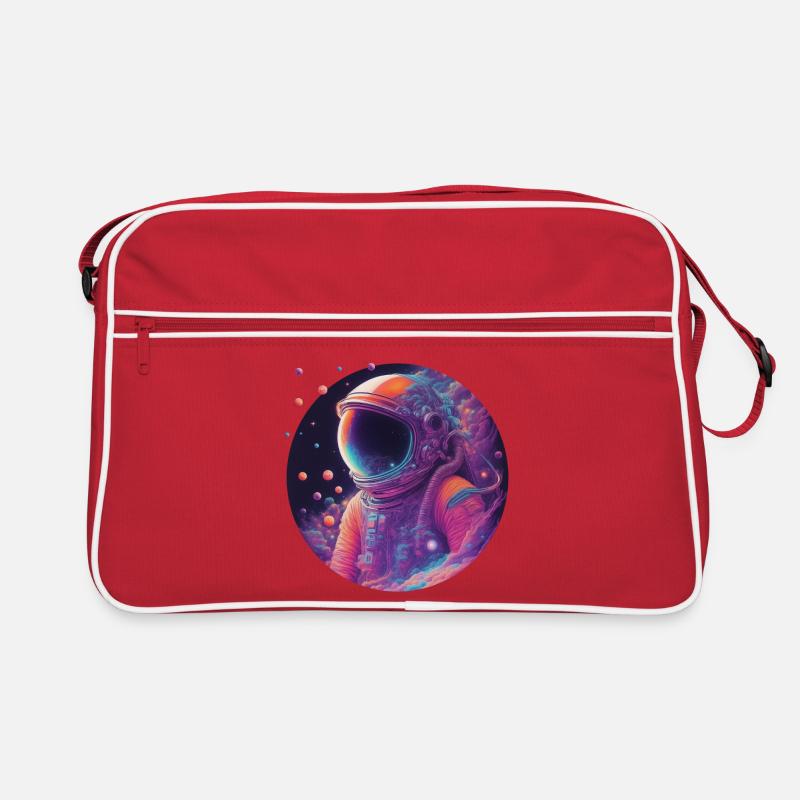 Astronaute néon dans l’espace couleur Sac Retro