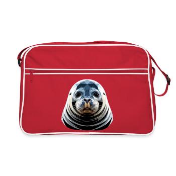 Sceller avec des lunettes de soleil, phoque morse mignons phoques - Sac Retro - rouge/blanc - Devant