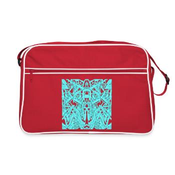 Ornement de symétrie turquoise - Sac Retro - rouge/blanc - Devant