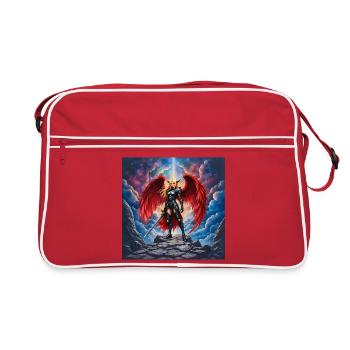 Winged Warrior in Red Armor - Retro Bag - red/white - Front