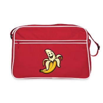 Banane Souriante Rigolote - Sac Retro - rouge/blanc - Devant