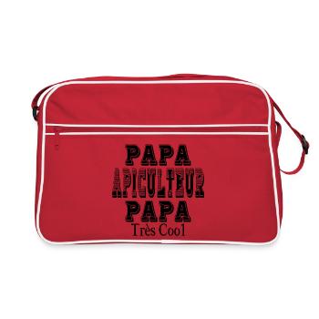 Papa Apiculteur Papa Très Cool - Sac Retro - rouge/blanc - Devant