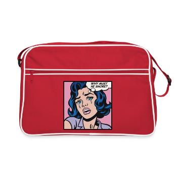 Why must he snore? - Retro Bag - red/white - Front