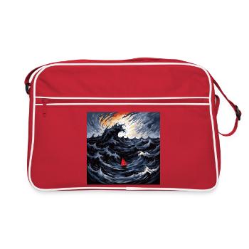 Voile rouge dans la mer des tempêtes - Sac Retro - rouge/blanc - Devant