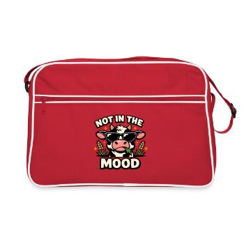 Pas d’humeur – Vache cool avec des lunettes de soleil - Sac Retro - rouge/blanc - Devant