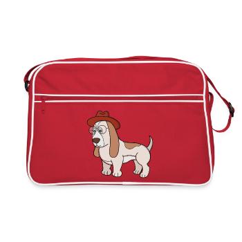 Glasses Beagle avec Fedora - Sac Retro - rouge/blanc - Devant
