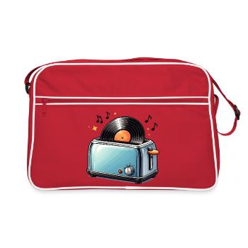 Vinyl in the toaster – Funny music motif - Retro Bag - red/white - Front