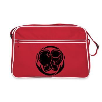 Icône des gants de boxe - Sac Retro - rouge/blanc - Devant