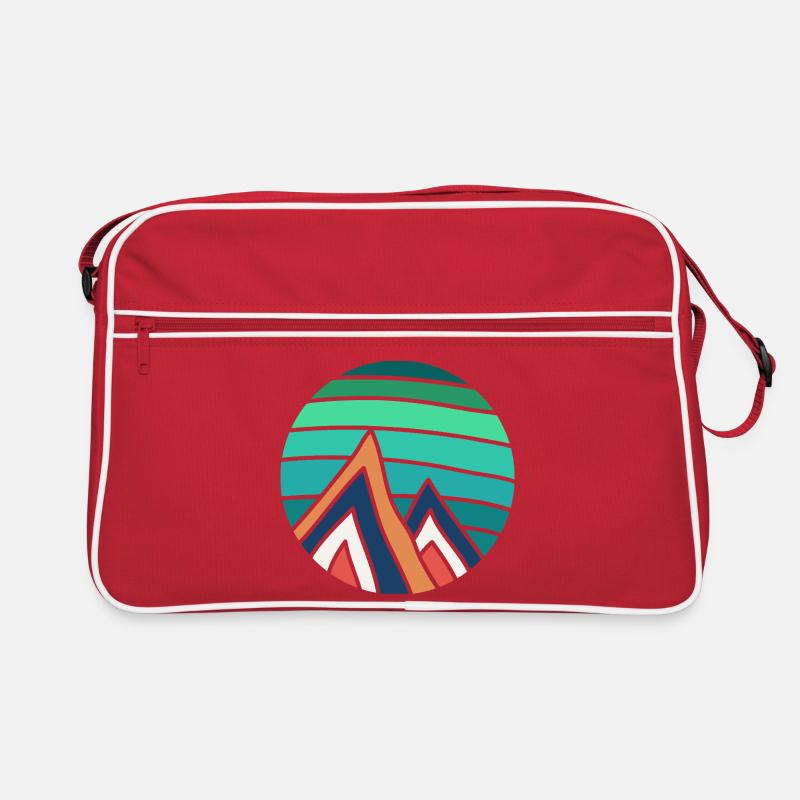Turquoise Circle Mountains Retro Tasche