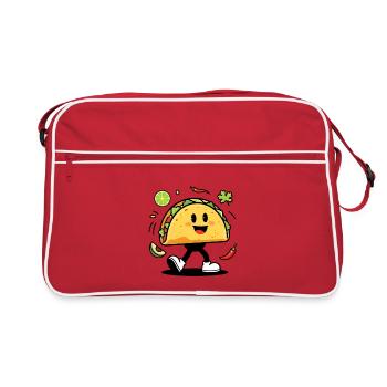 Taco man, man tacos - Retro Bag - red/white - Front