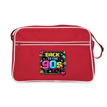 Back to the 90s pixel neon - Retro Bag - red/white - Front