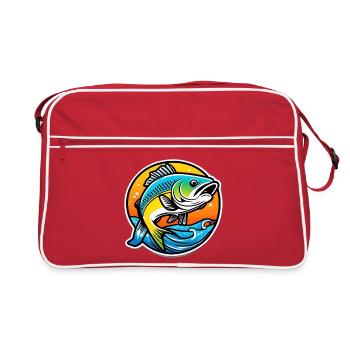 Bright rainbow bass - Retro Bag - red/white - Front