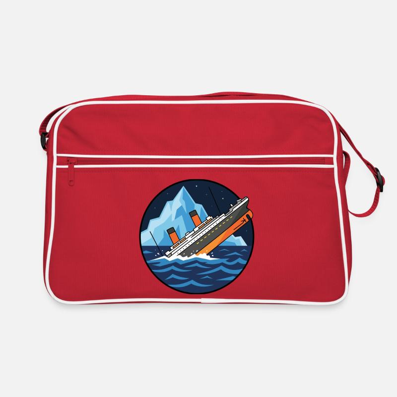 Titanic Schiff Eisberg Illustration Retro Tasche
